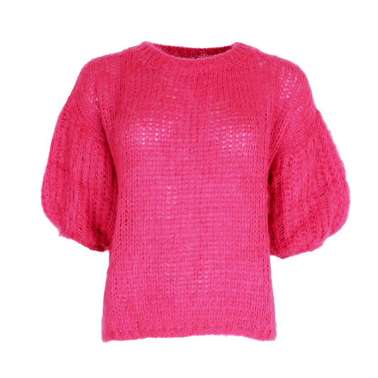 Casey Puff Sleeve Jumper Deep Pink