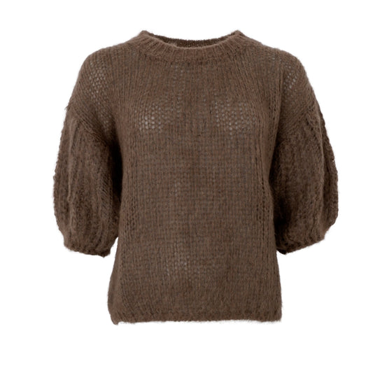 Casey Puff Sleeve Jumper Taupe