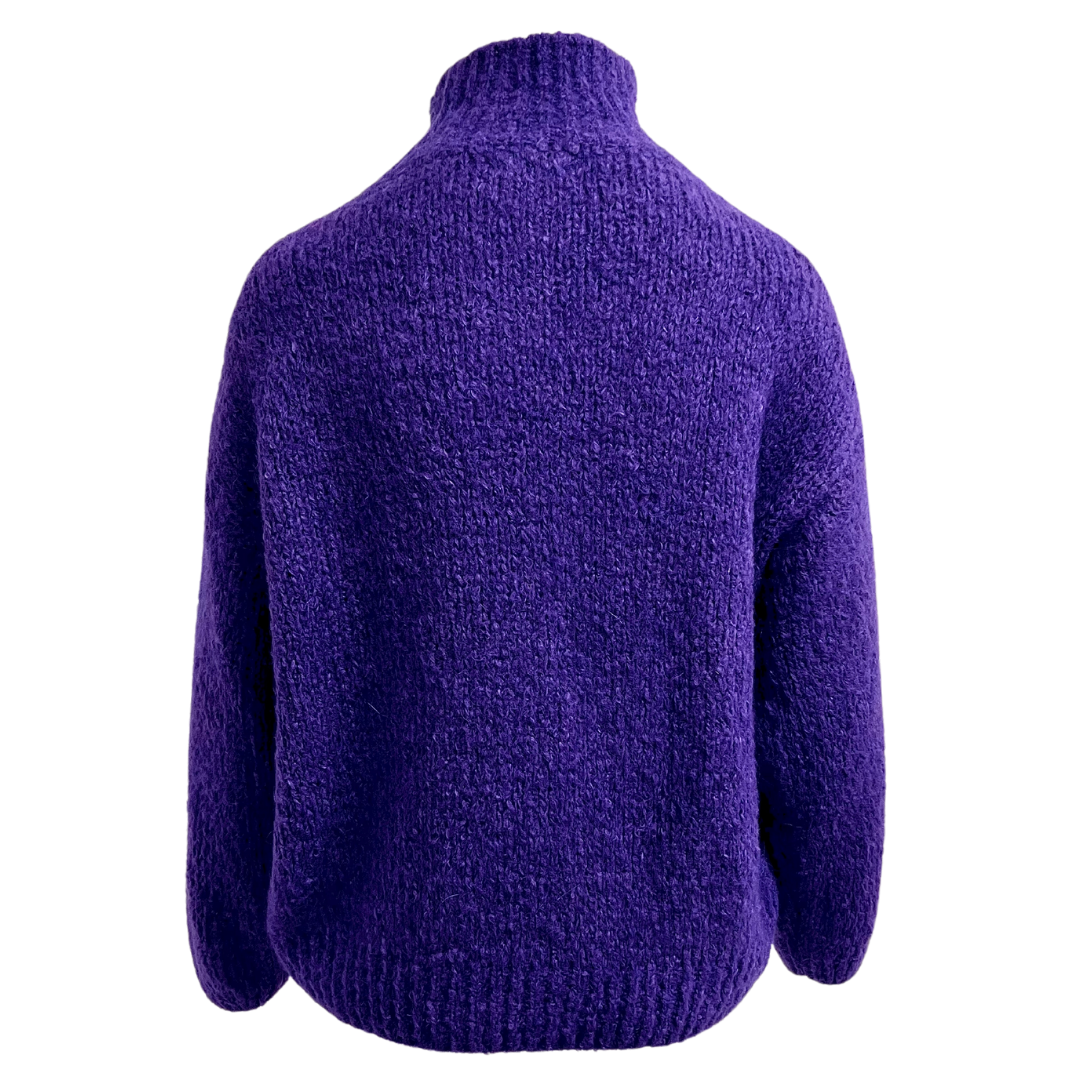 High Neck Jumper Purple Back