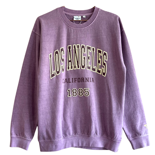 Los Angeles Puff Print Sweatshirt Grape