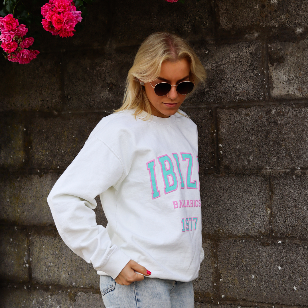 Ibiza Sweatshirt Puff Print Off White