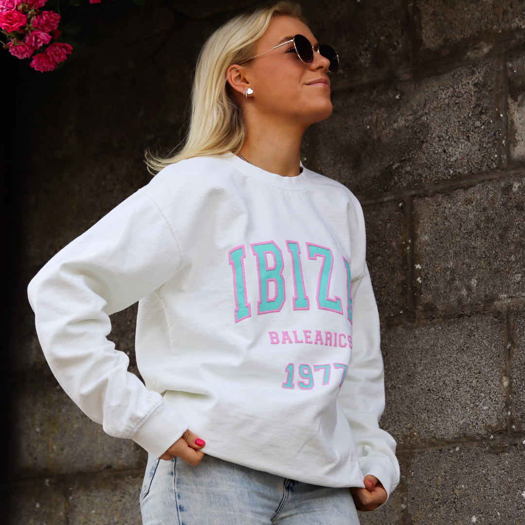 Ibiza Sweatshirt Puff Print Off White