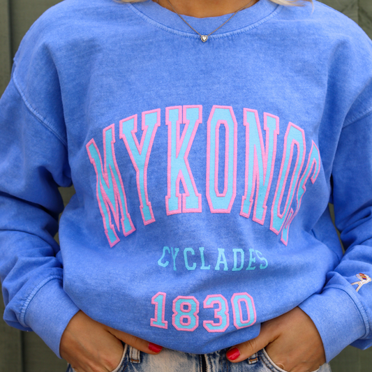 Mykonos Sweatshirt Puff Print Powder Blue