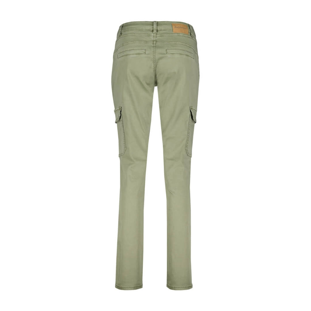  Red Button Cargo Jogger Teagreen pants! Made with a blend of 77% cotton and 22% recycled polyester, these pants are the perfect combination of softness and sustainability. 